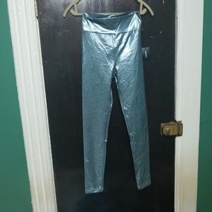 Forever 21 Blue Metallic Leggings